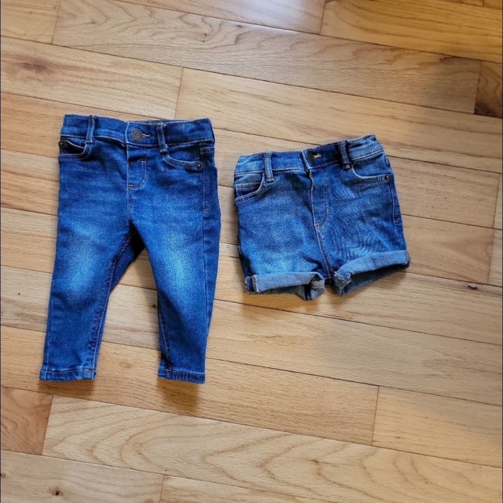 Little Co. 6 month skinny jeans and Jean shorts